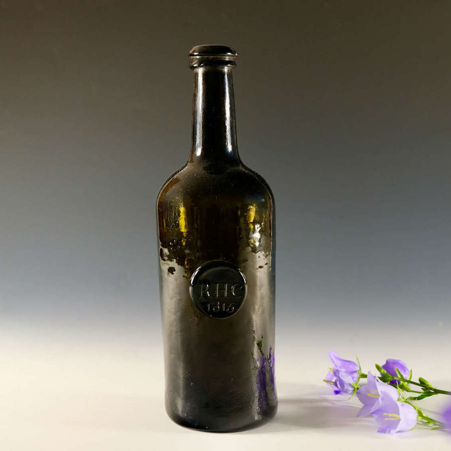 Antique glass - sealed wine bottle RHC 1815