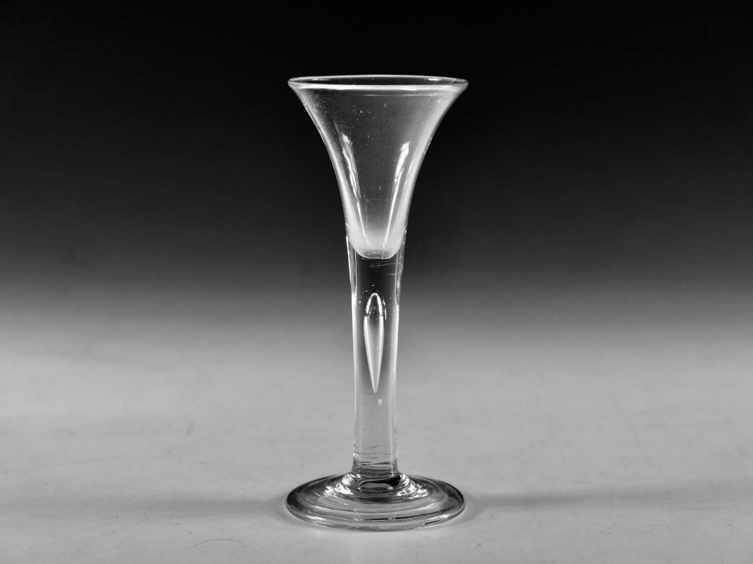 Antique glass - plain stem wine glass Engish c1760