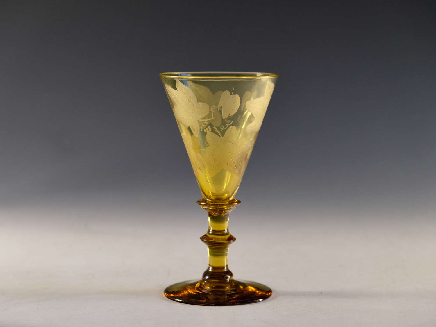 Antique glass - amber wine glass English c1860