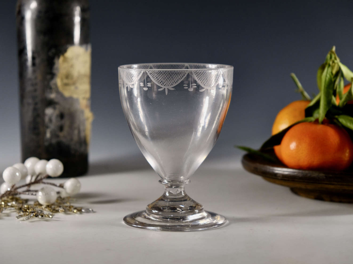 Antique glass - ovoid rummer English c1790