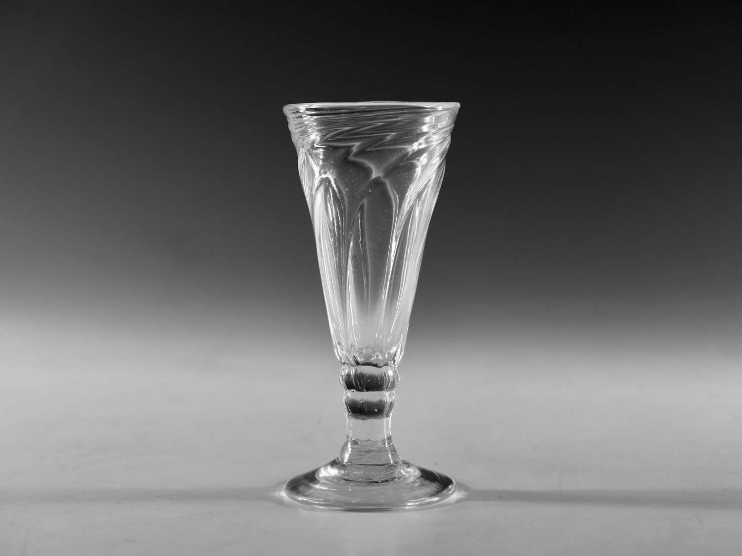 Antique glass - wrythen ale glass English c1800