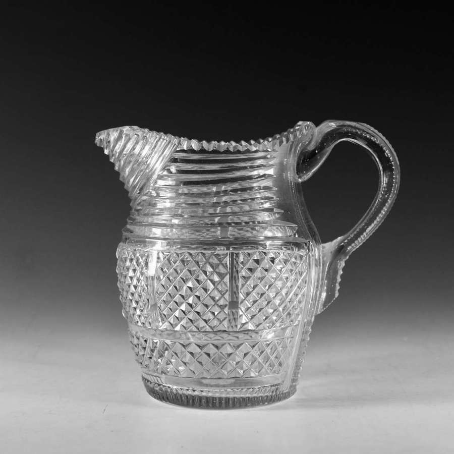 Antique glass - fine cut glass water jug English c1820