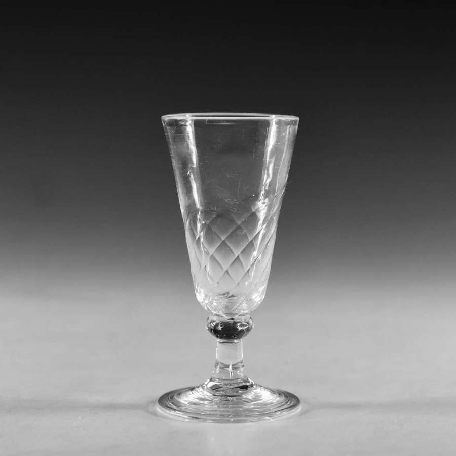Antique glass - wrythen ale glass English c1790