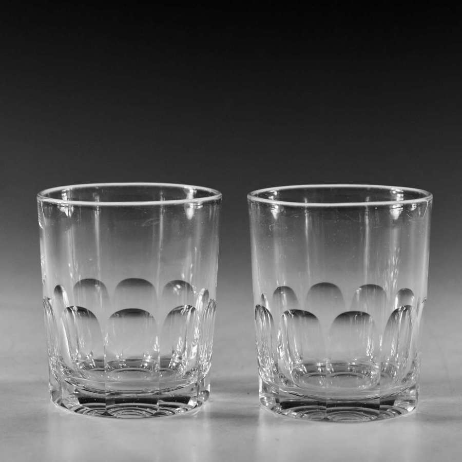 Antique glass - pair of tumblers English c1870