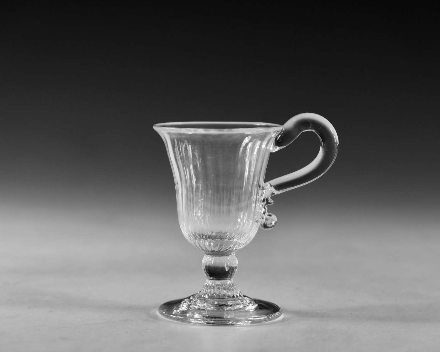 Antique glass - handled jelly / custard glass English c1800