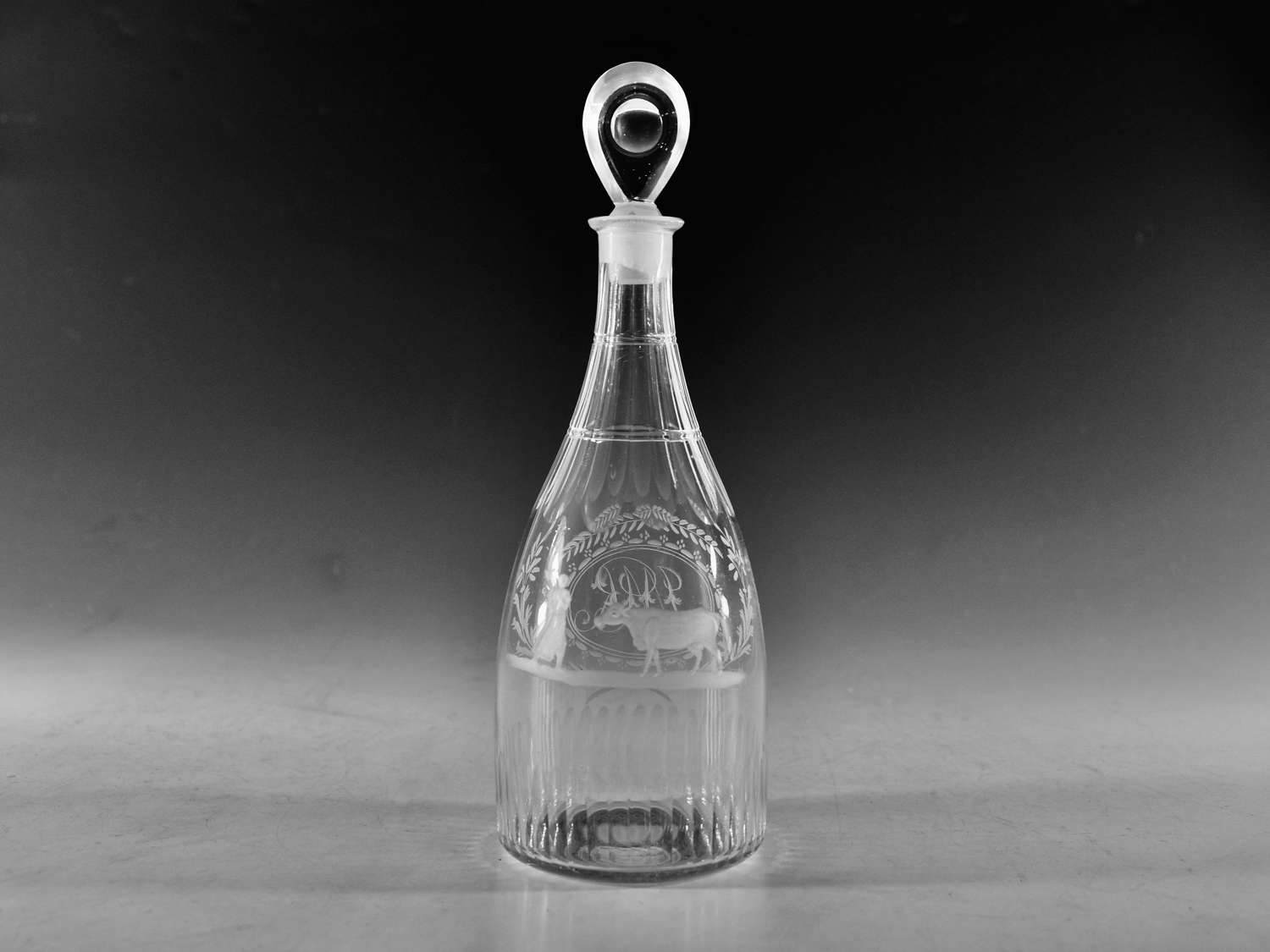 Antique glass decanter taper English c1790