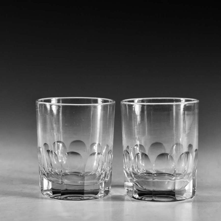 Antique glass - tumblers pair English c1870