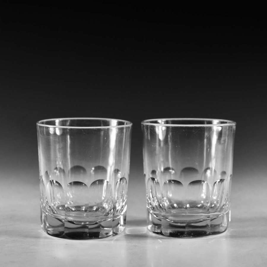 Antique glass tumblers pair English c1870