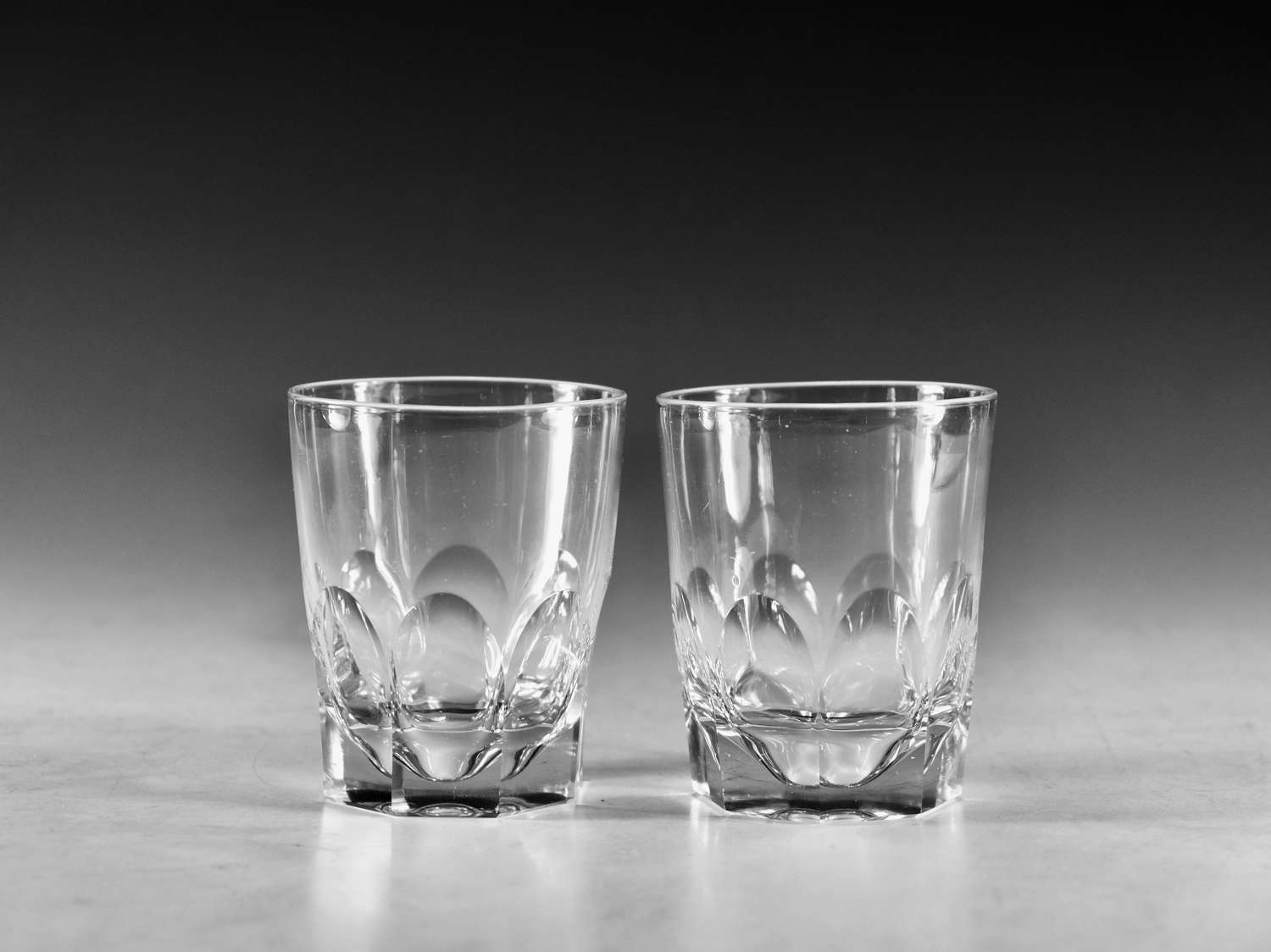 Antique glass tumblers pair English c1870
