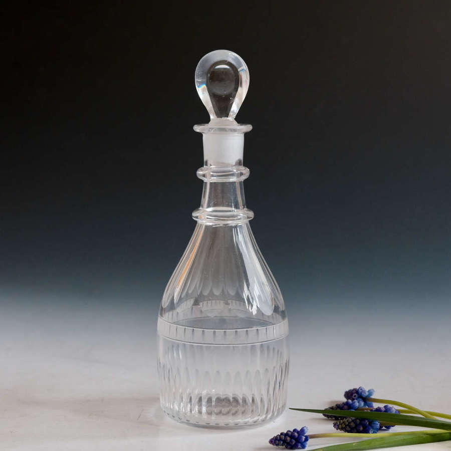 Antique glass decanter half size English c1810