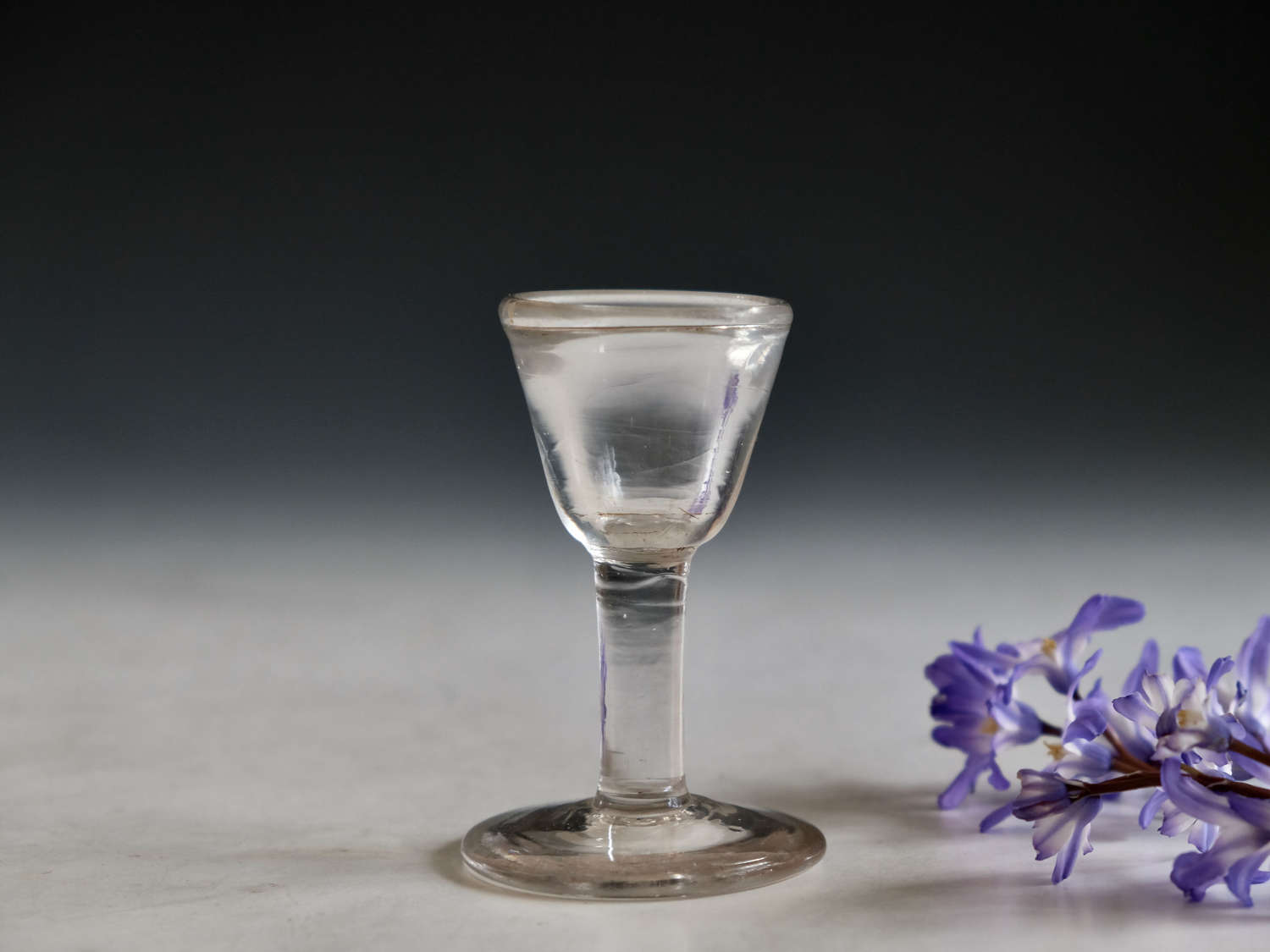 Antique glass toasting glass English mid 18th century