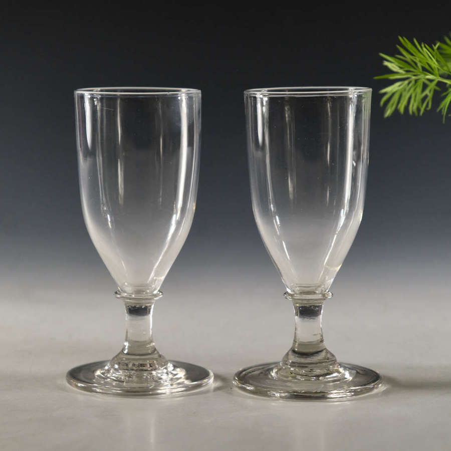 Antique glass ale glasses pair English c1810
