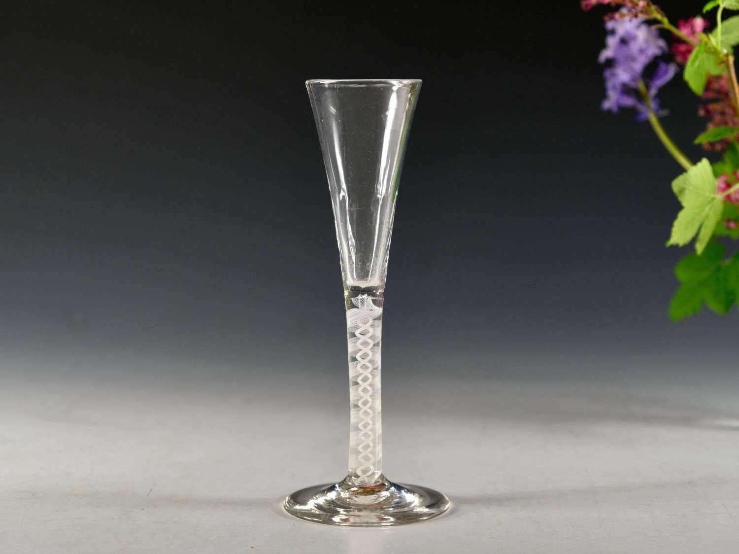 Antique glsss ratafia glass English c1765