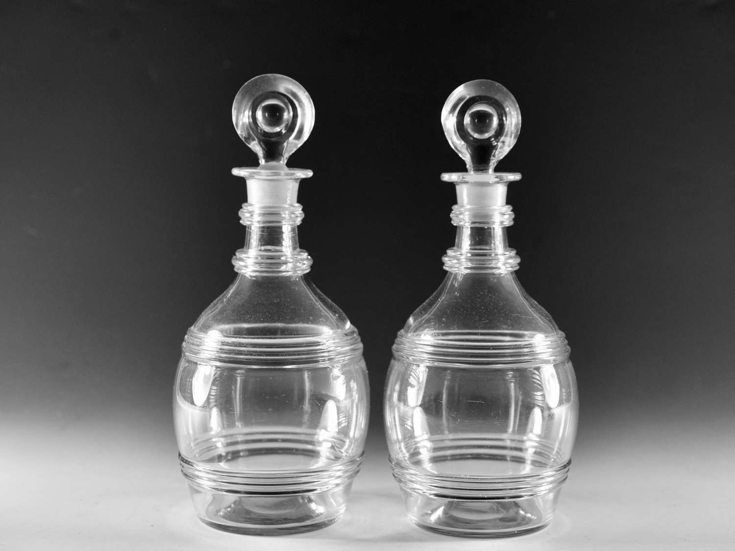Antique glass decanters pair English c1810 - 20