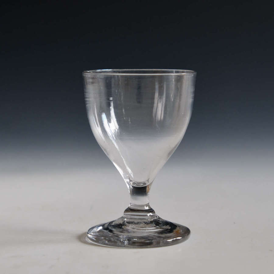 Antique glass dram ovoid bowl English c1800