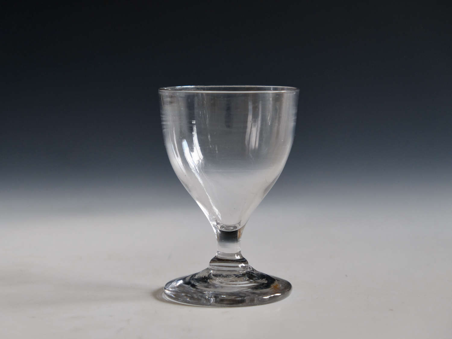 Antique glass dram ovoid bowl English c1800