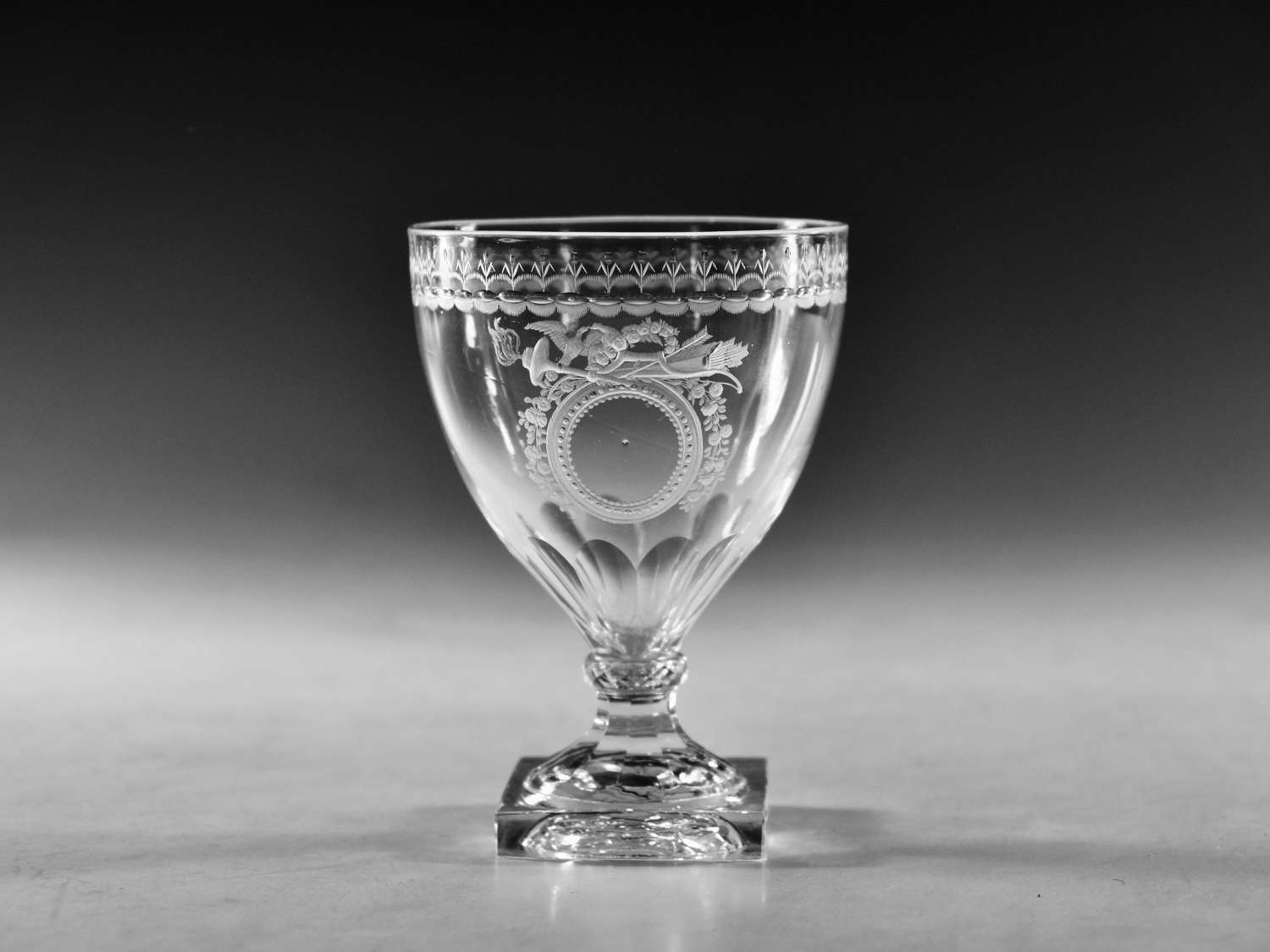 Antique glass rummer pedestal stem English c1800