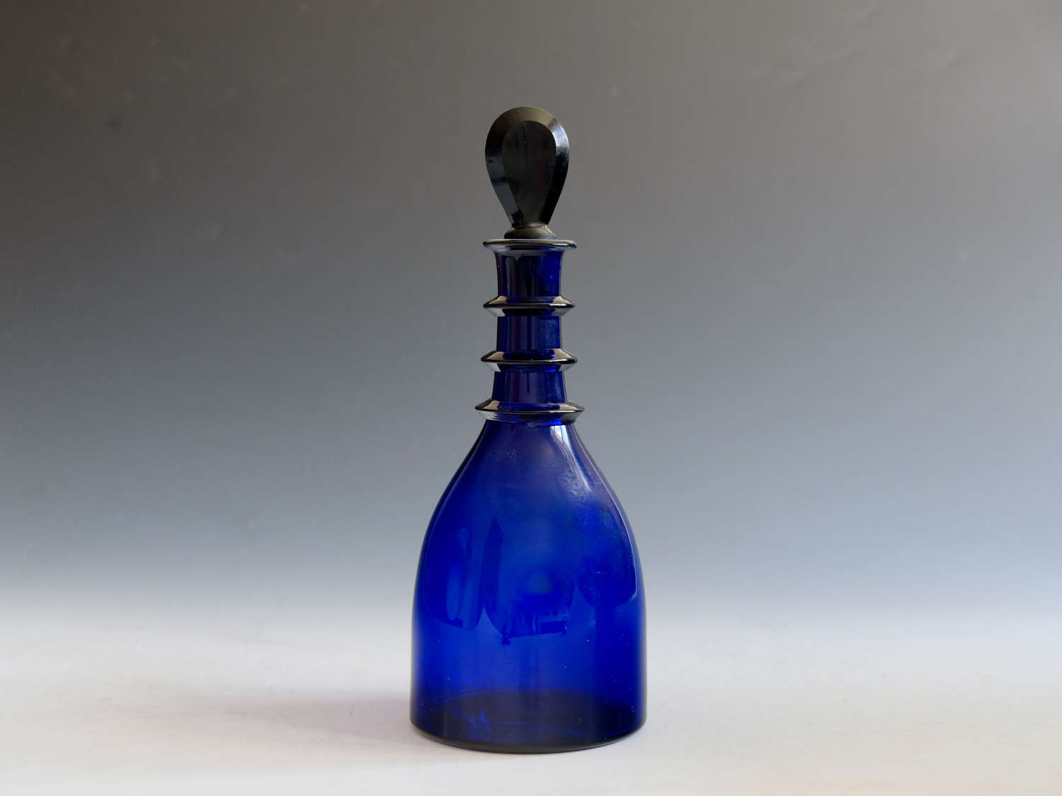 Antique glass blue decanter English c1810