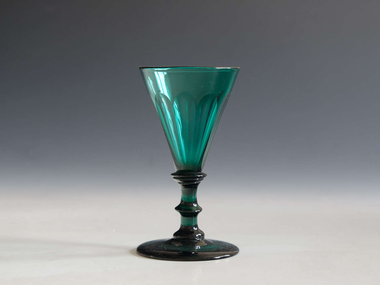 Antique glass wine glass green English c1830