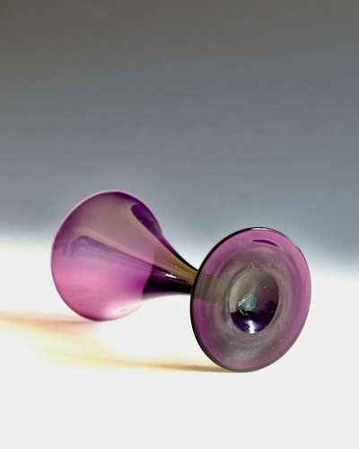 Antique glass wine glass amethyst English c1820