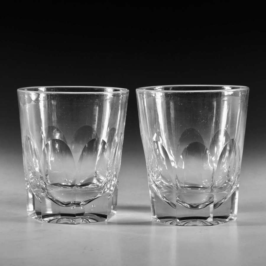 Antique glass tumblers pair English c1880