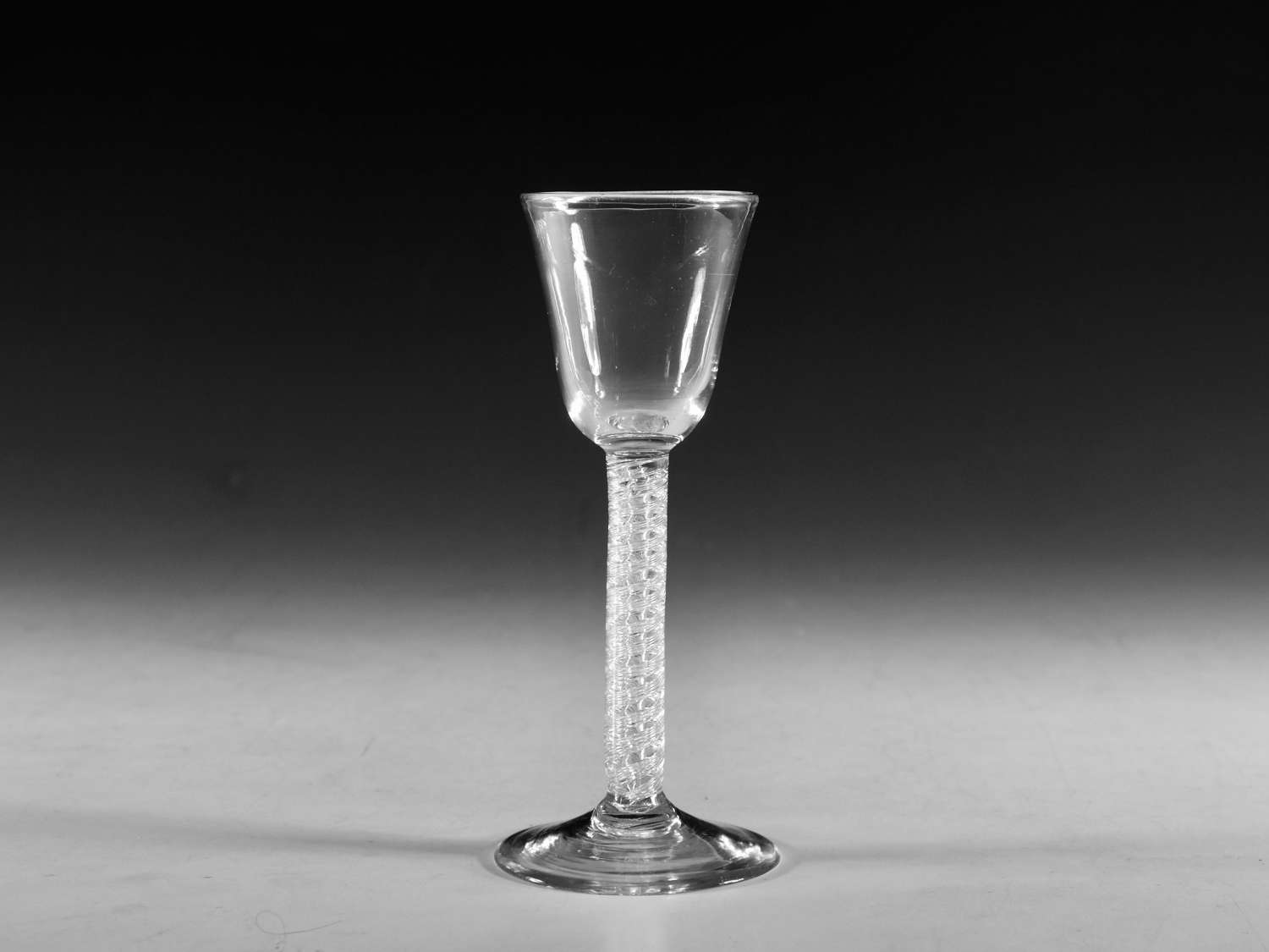 Antique glass air twist wine glass English c1755