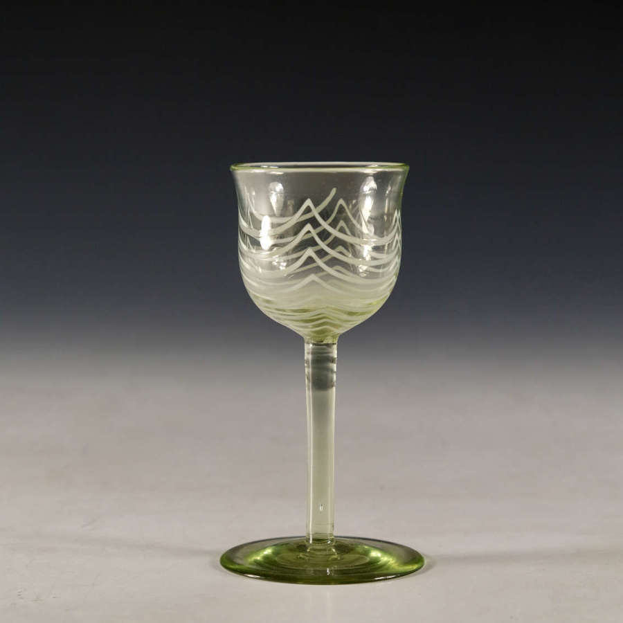 Antique glass liqueur glass Harry Powell Whitefriars 1901
