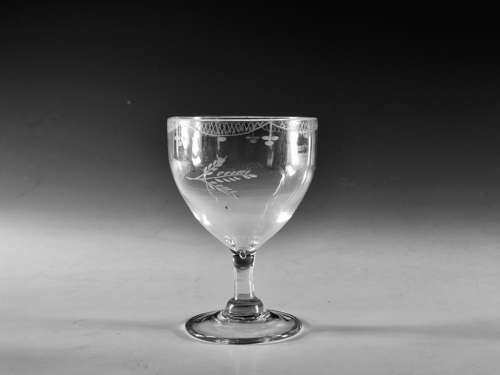 Antique glass rummer engraved English c1800