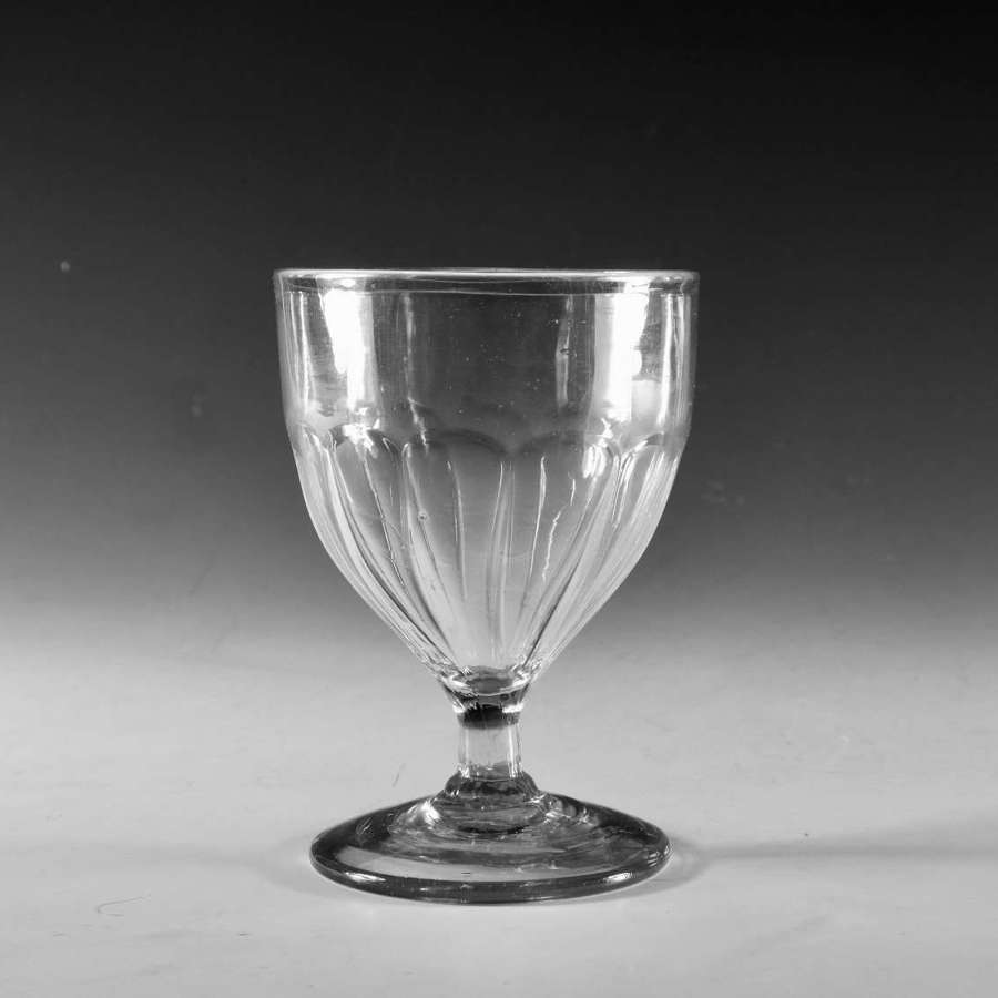 Antique glass petal moulded rummer English c1800