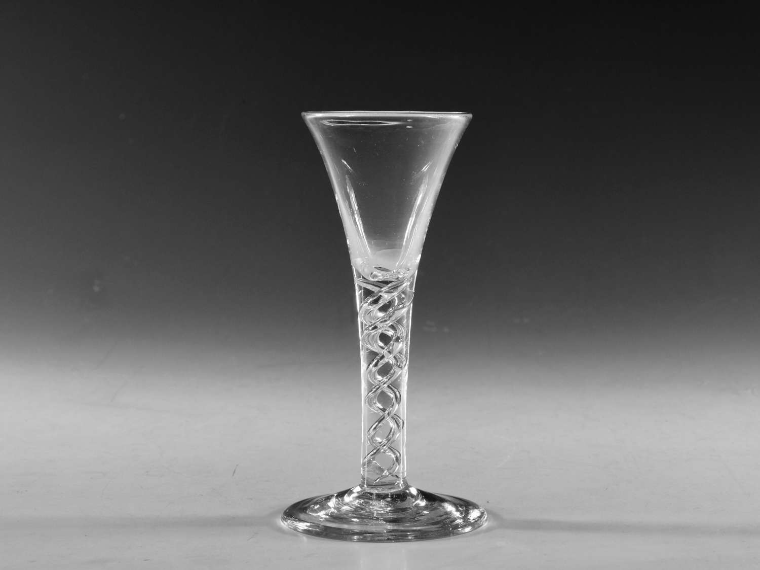 Antique glass mercury twist wine glass English 1765