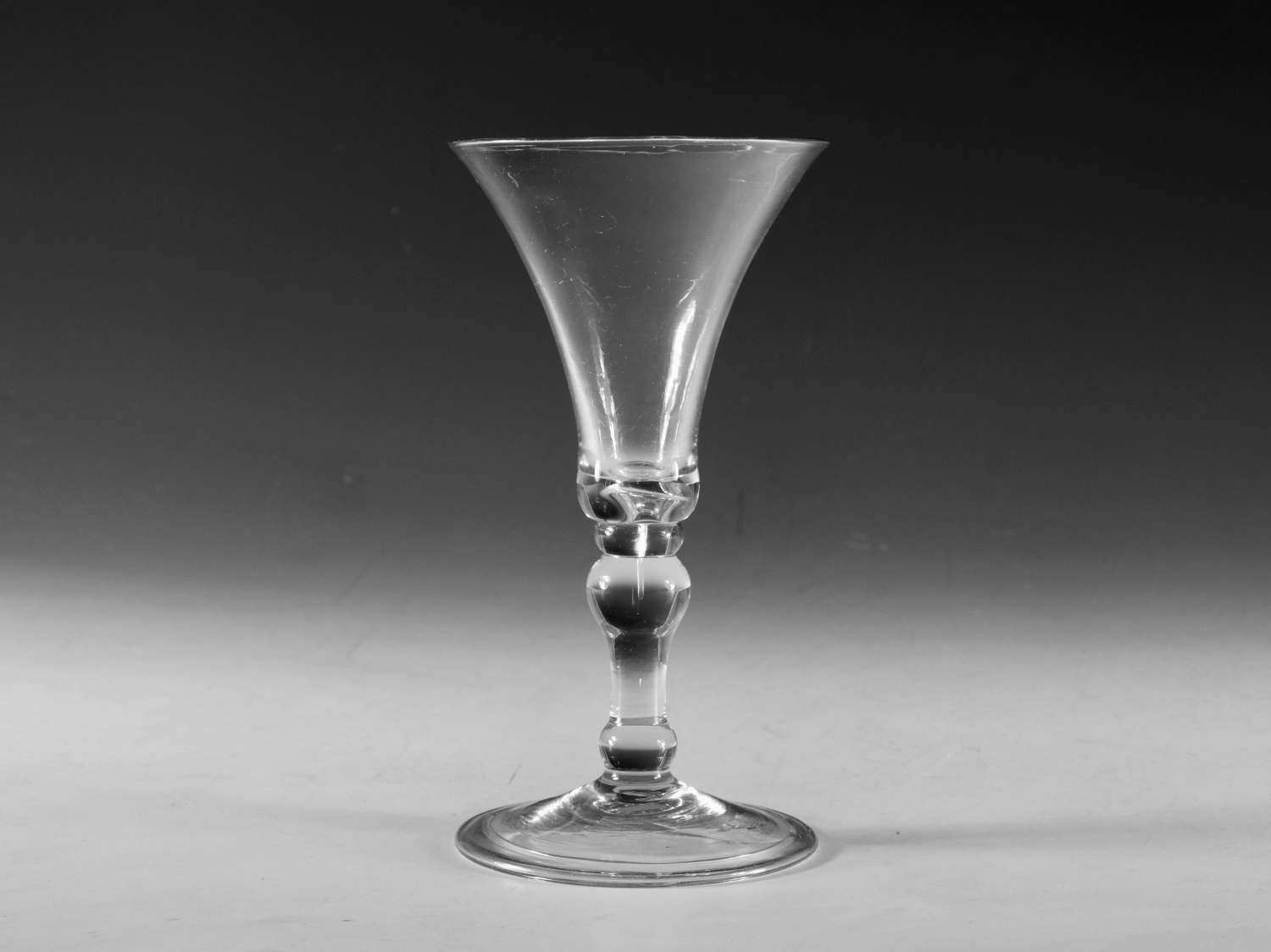 Antique glass wine glass  baluster English c1730