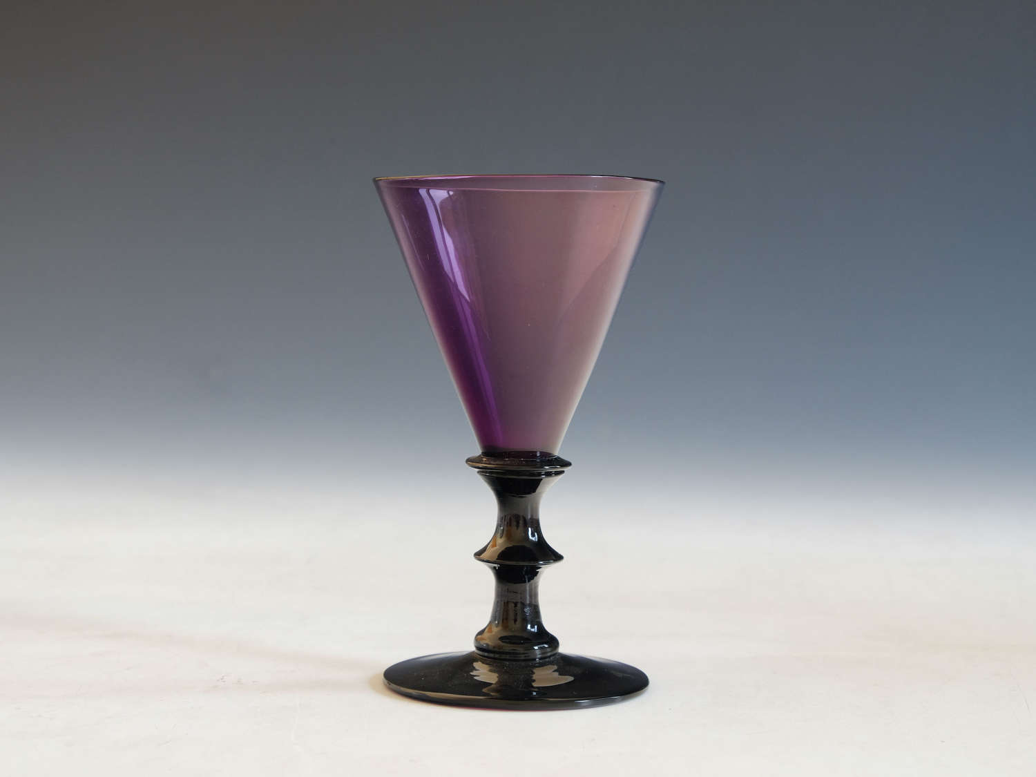 Antique glass wine glass amethyst English c1820