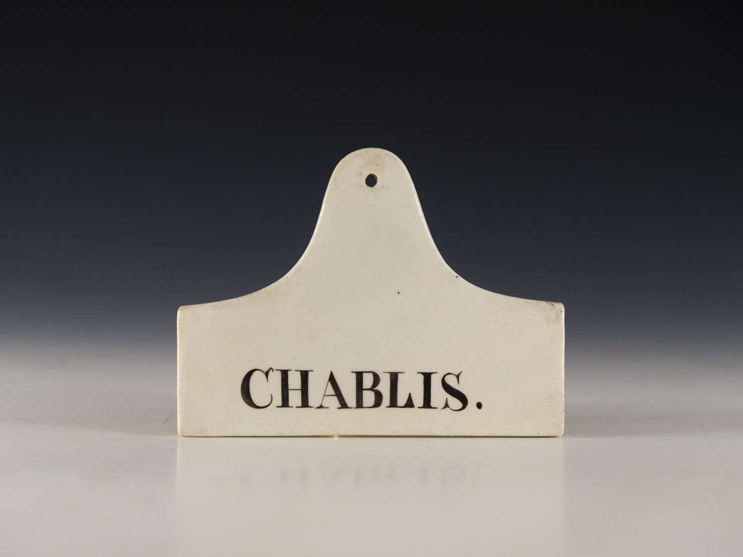 Bin label Chablis English Mid 19th century