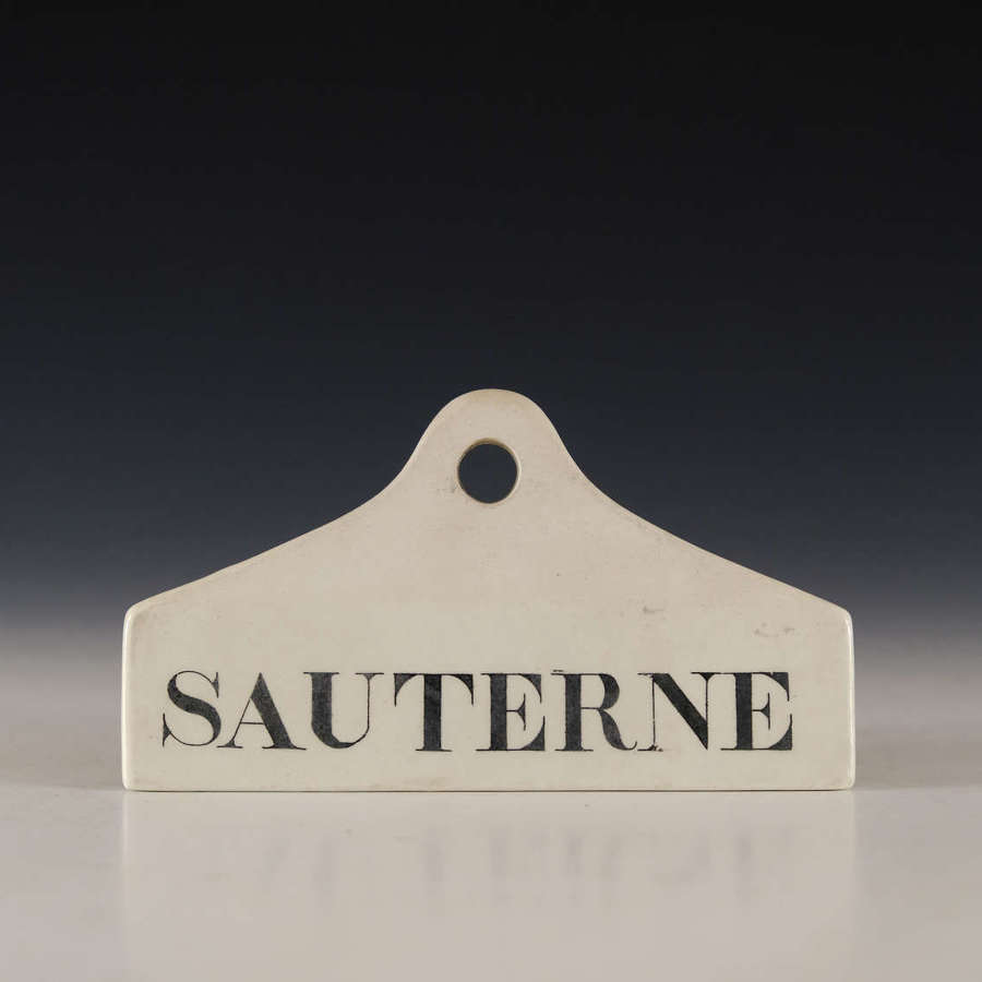 Bin label Sauterne English Mid 19th century