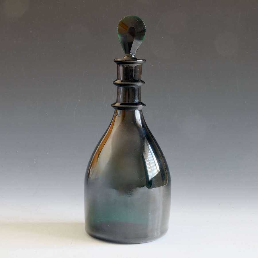 Antique glass decanter green English 1810