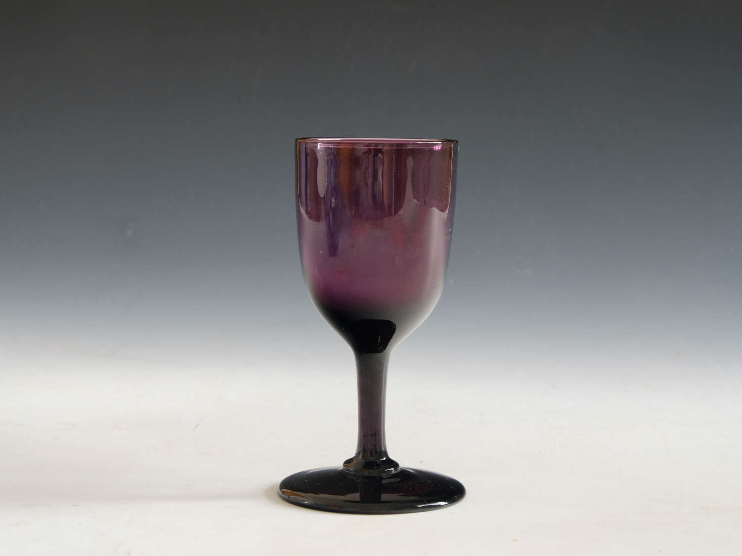 Antique glass wine glass amethyst English c1860
