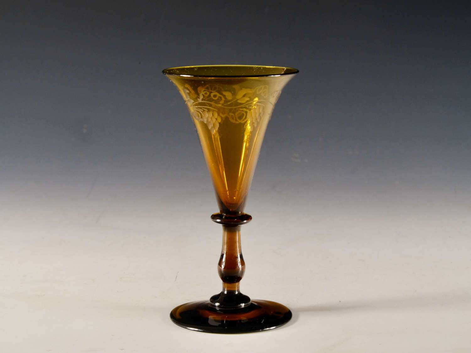 Antique glass wine glass amber English c1840