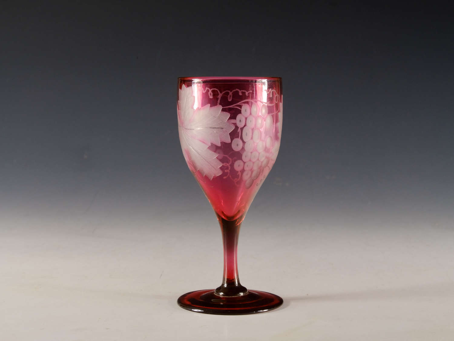Antique glass wine glass red English c1840