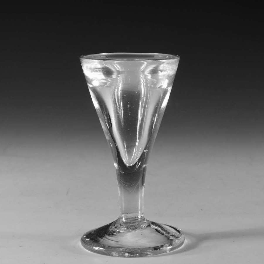 Antique glass deceptive dram glass English c1790