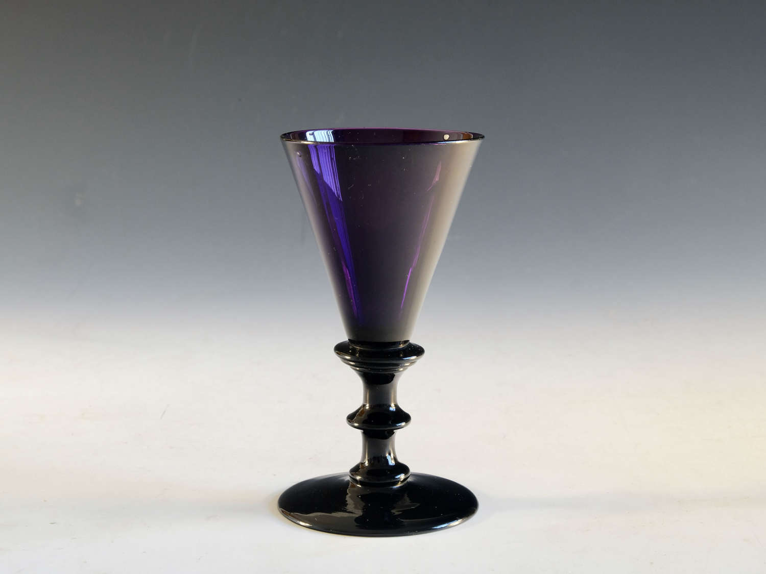 Antique glass wine glass amethyst English c1820