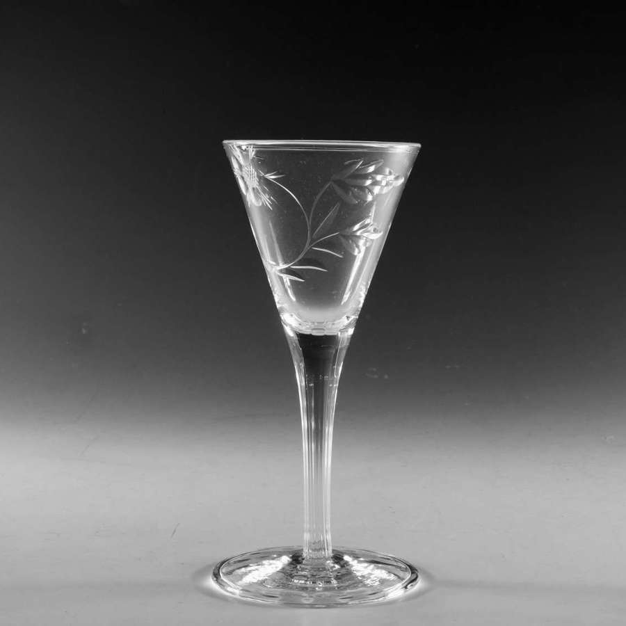 Antique glass wine glass Harry Powell c1900