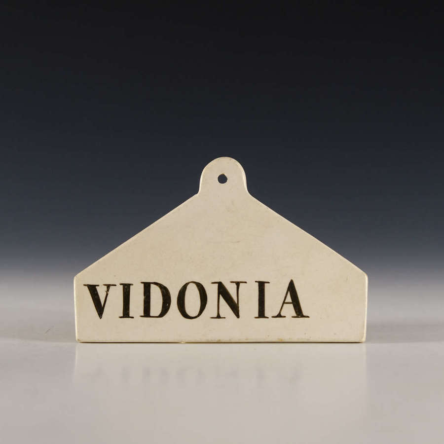 Bin label Vidonia English early 19th century