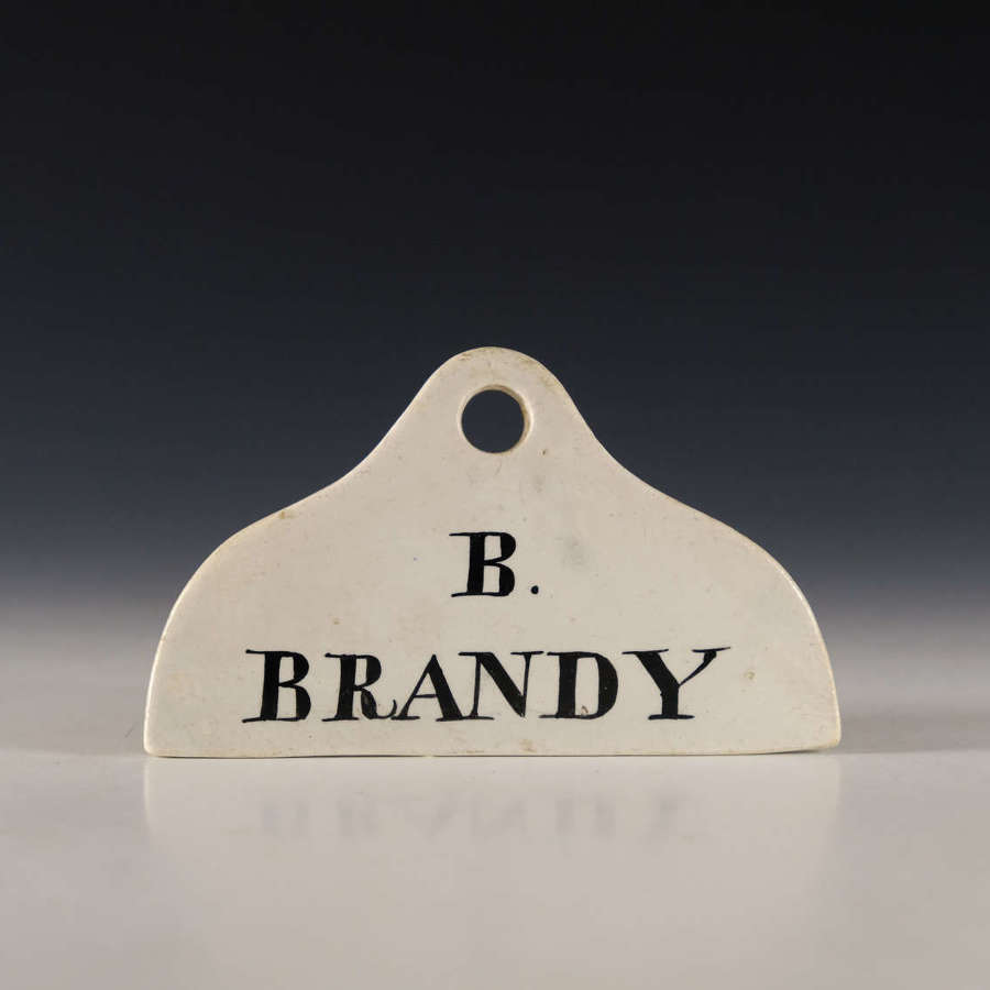 Bin label B Brandy English early 19th century