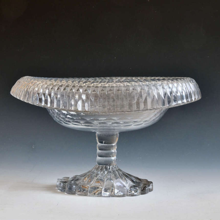 Antique glass Irish turnover bowl C1790