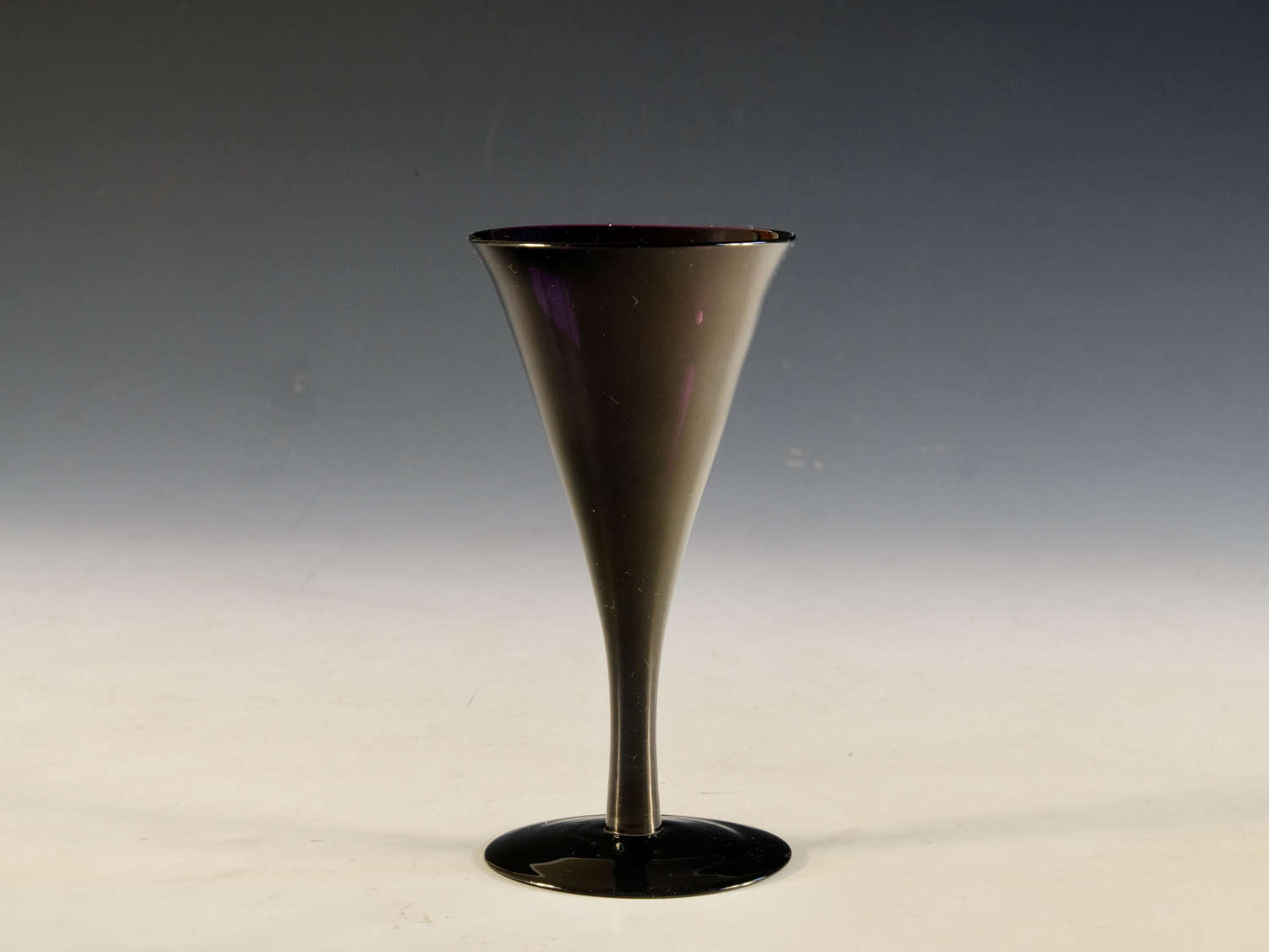 Antique glass wine glass amethyst English c1830