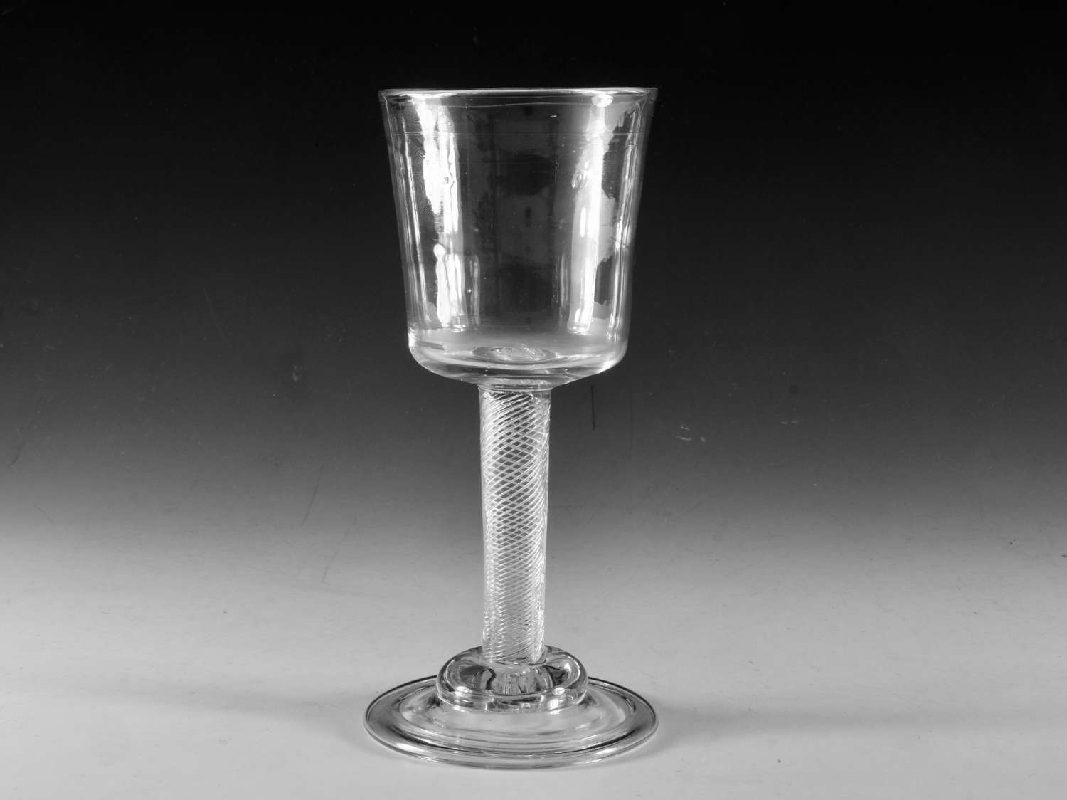 Antique glass goblet air twist English c1755