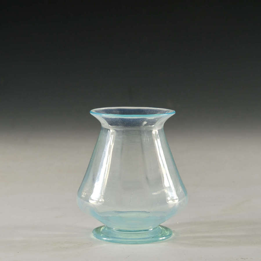 Antique glass blue opal vase Harry Powell c1880