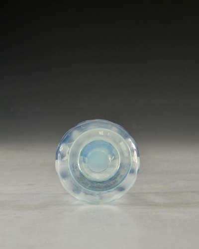 Antique glass blue opal vase Harry Powell c1880