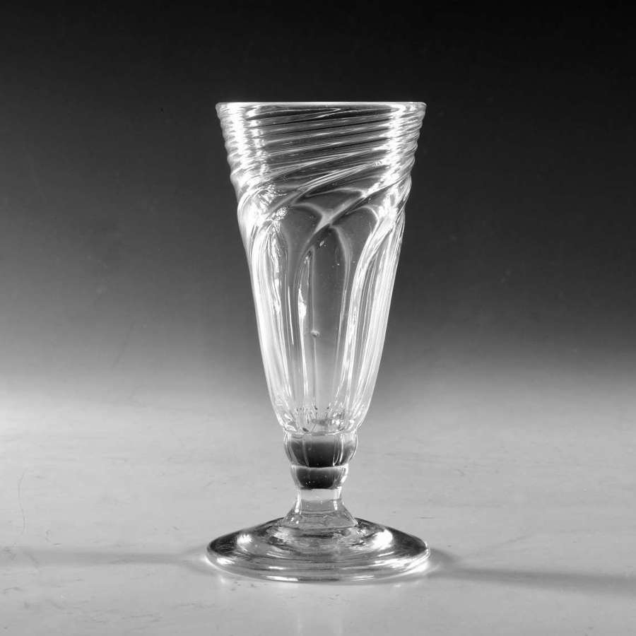 Antique glass wrythen ale glass English c1800