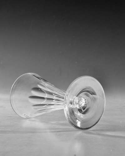 Antique glass wrythen ale glass English c1800